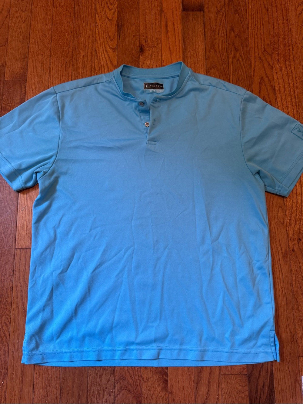 PGA Tour Sky Blue Short-Sleeve Henley Polo
